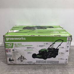 Greenworks 40V 20" Battery Electric Push Lawn Mower