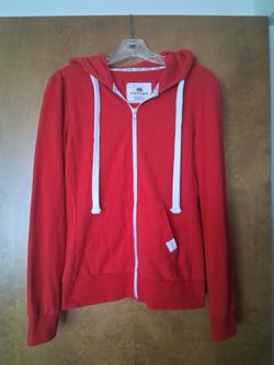 S- red cotton sweat jacket