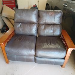 Mission Style Reclining Loveseat