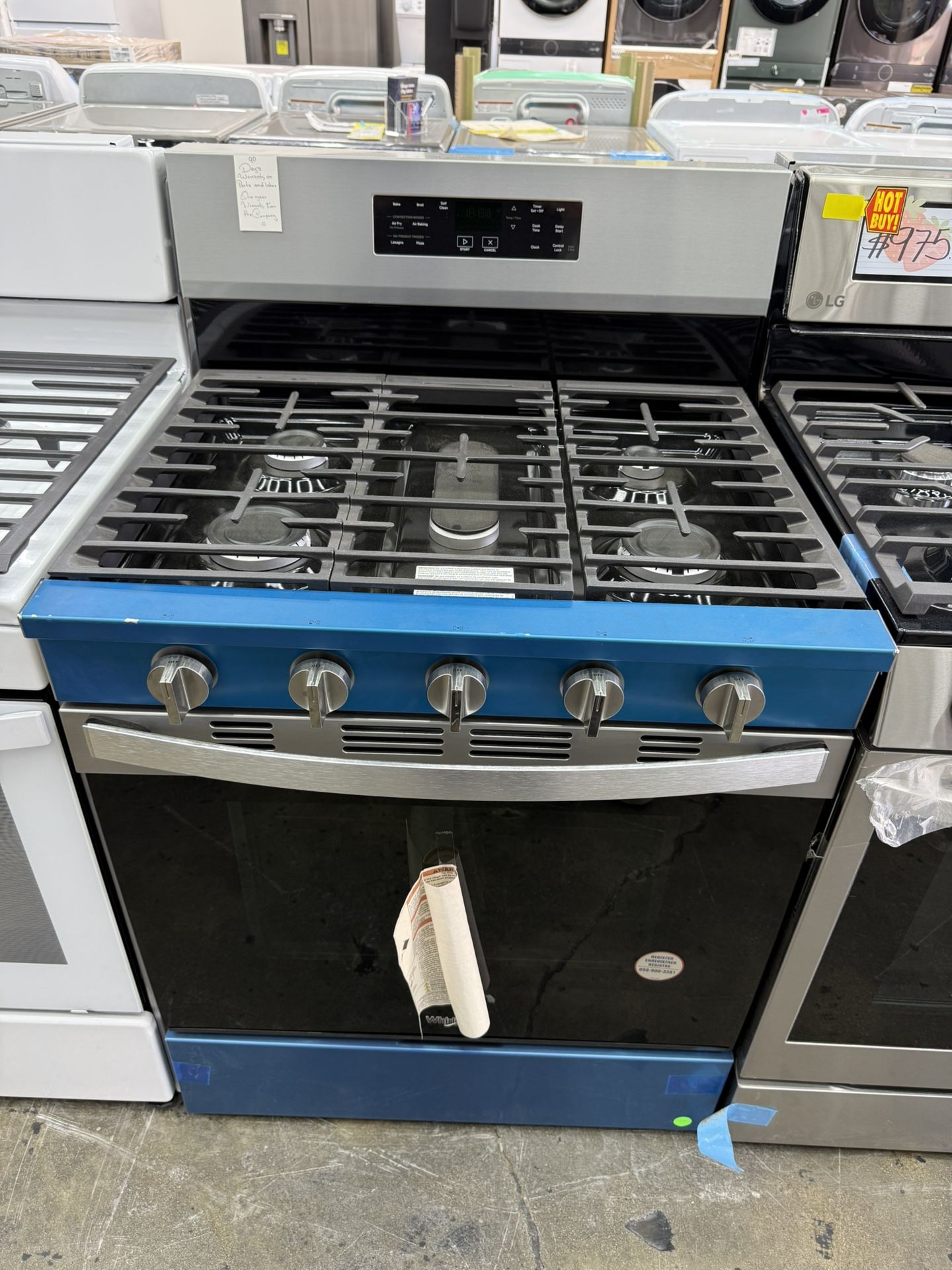 Brand new Whirlpool stainless steel 5 burner range stove