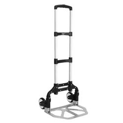 165 lbs. Capacity Aluminium Folding Dolly Push Hand Truck in Black