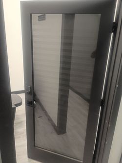 Black Framed Full Glass Interior Door