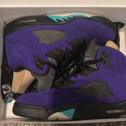 Air Jordan 5 Retro , Grape Ice/Emerald Black, Size 10