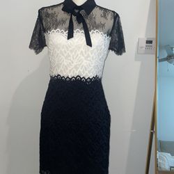 Sandro Paris two tone lace dress UK 3/US 6