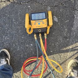 Fieldpiece Gauge Digital Sman 360 Hand Glover Bacum Pum 6cfm Good Condition 