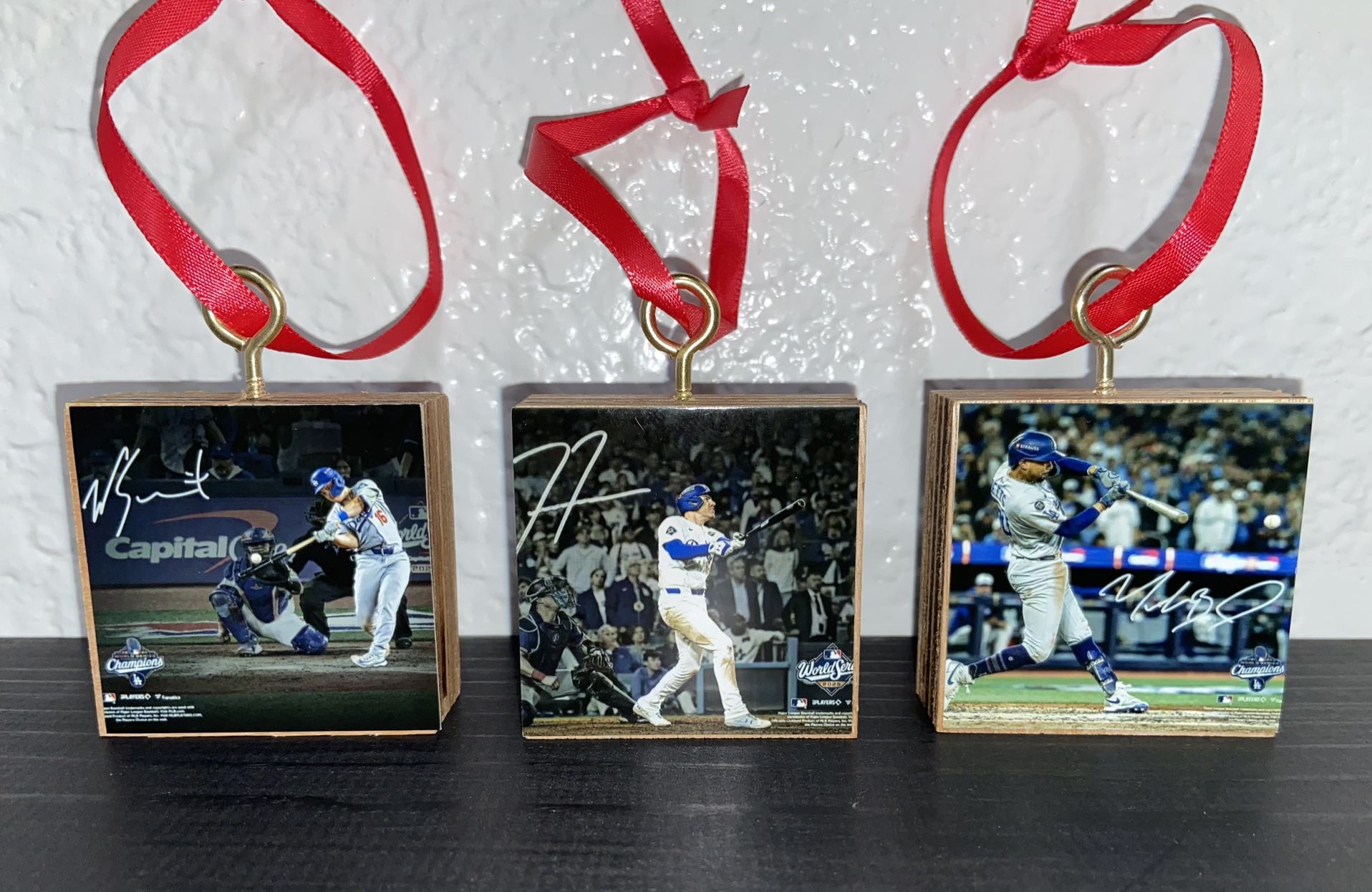 Dodgers Wooden Block Ornaments