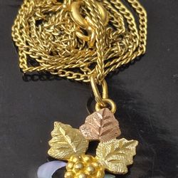 BLACK HILLS GOLD PENDANT NECKLACE featuring 10k Yellow Gold Grapes