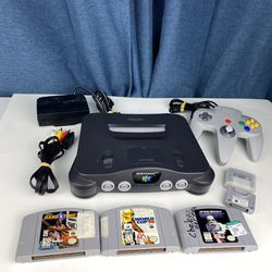 Nintendo 64 Console Bundle W/ 1 Controller 3 Games + Memory *TESTED 