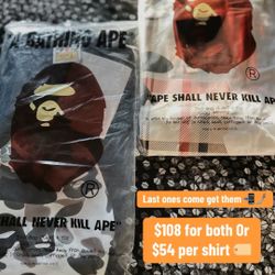 Last Bape Shirts Lowered The Price For $100 For Both, White XL, Black L