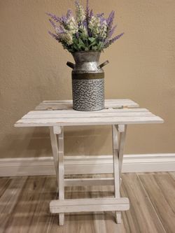 Foldable Small Side Table White