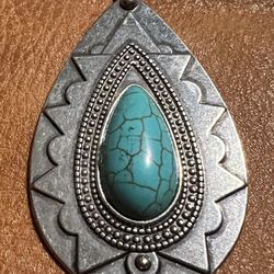 Silver And Turquoise Boho Pendant Brand New Fashion Jewelry 