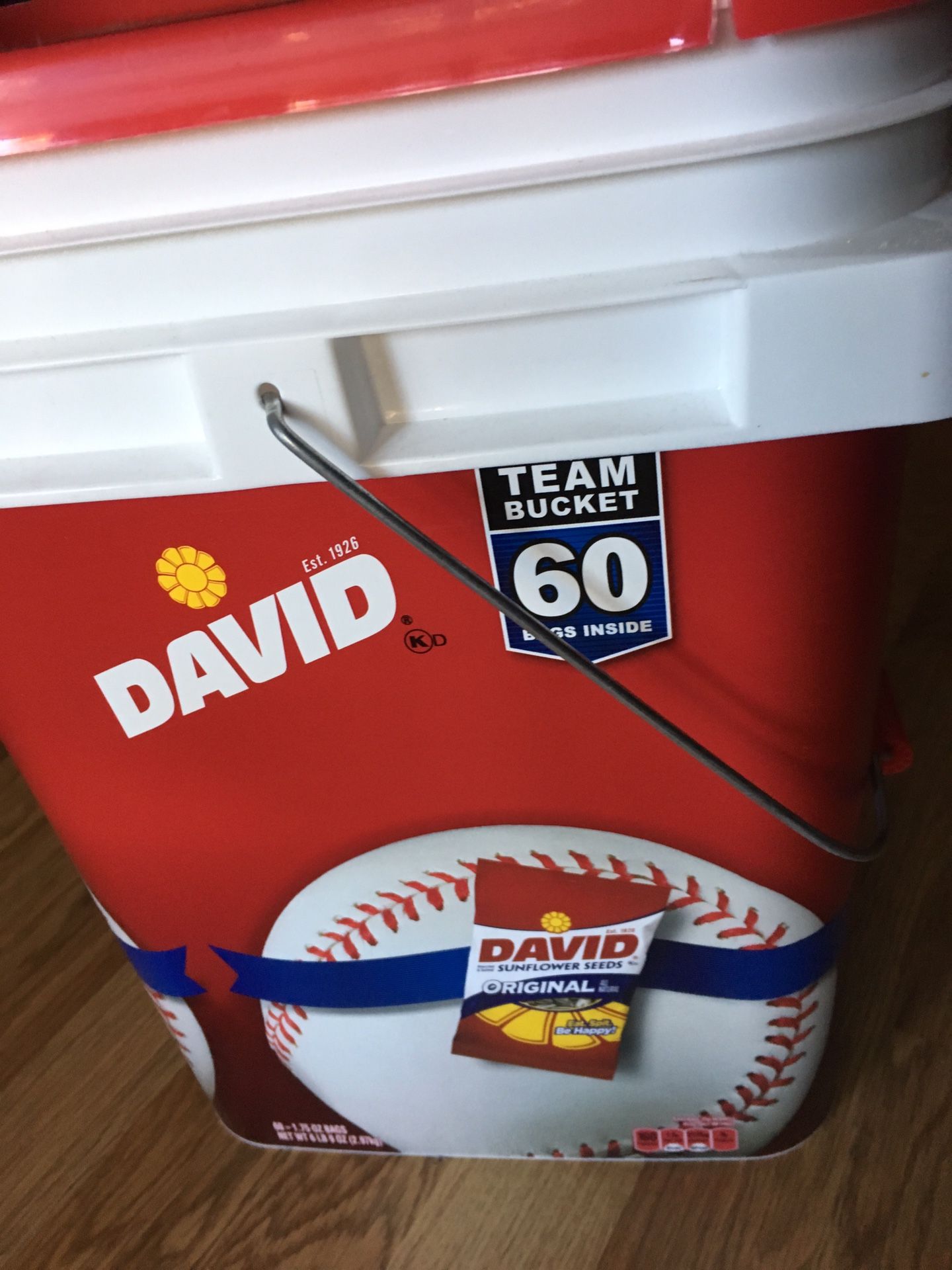 David Sunflower seeds container with 45 new unopened individual bags, never opened or taken from container.
