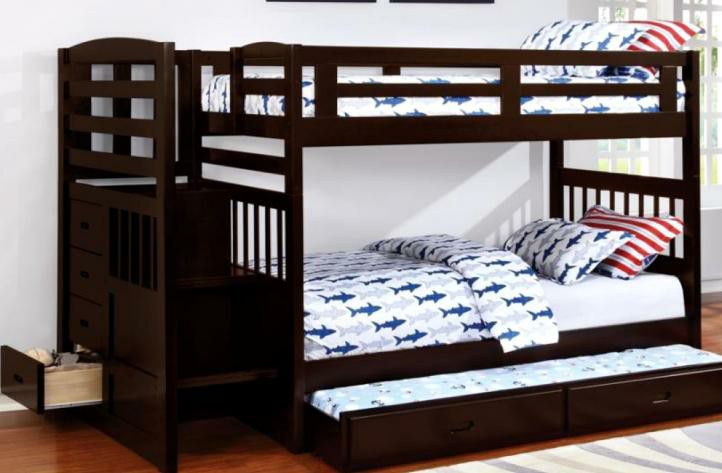 Twin or Full Stairway Storage Bunk bed