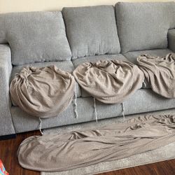 Stretch Sofa Cover 83” Beige