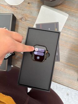 Smart Watch with Gold Case