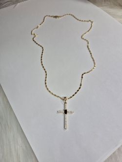 Beautiful Cross Necklace 14K Gold Laminated Hypoallergenic Waterproof Non Tarnish Excellent Quality