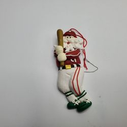 Vintage Baseball Santa Ornament 