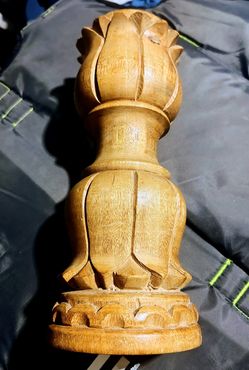 Hand-Carved Wood Decorative Finial
