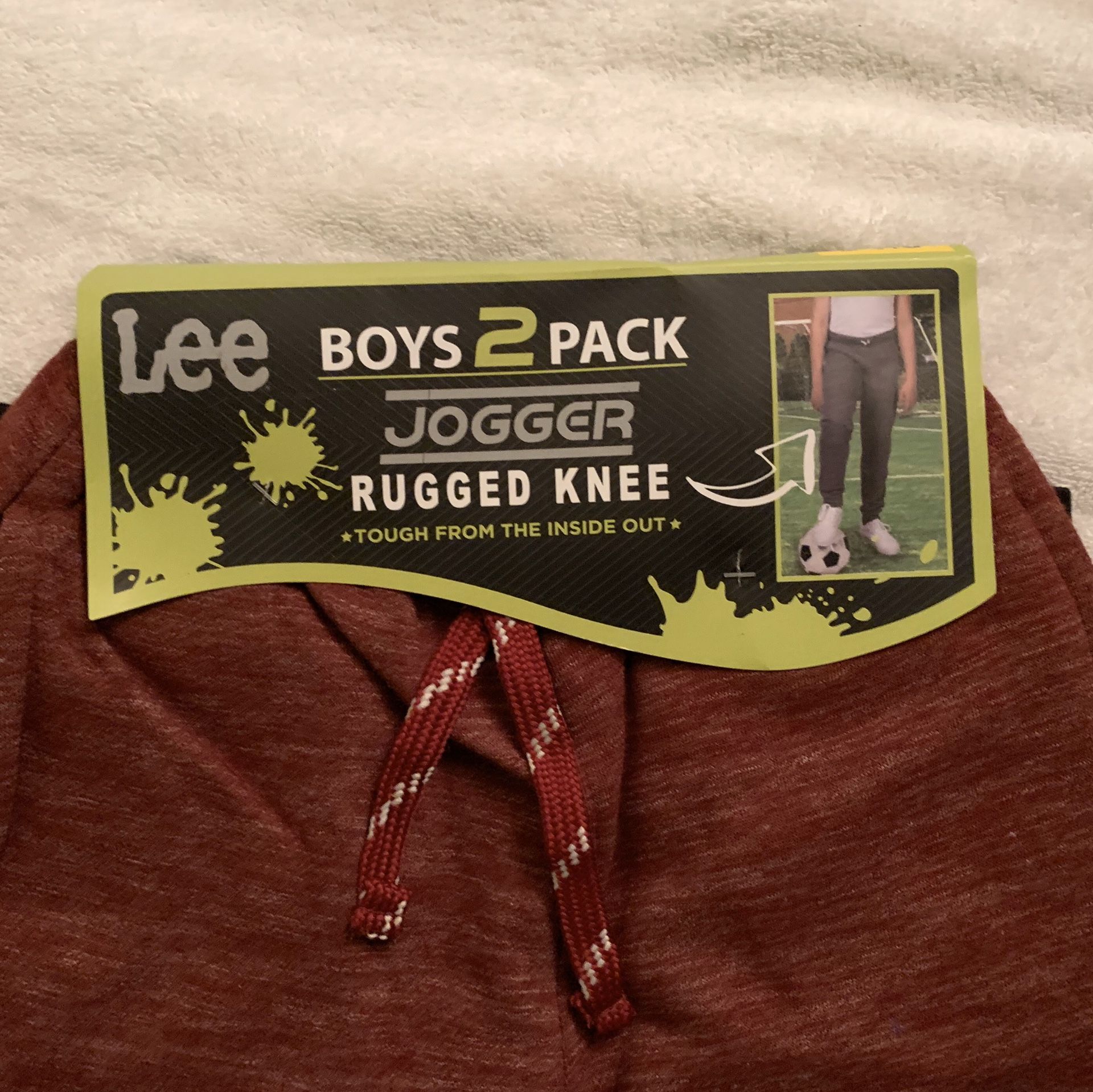 LEE YOUTH BOY’S - 2 PACK JOGGER RUGGED KNEE PANTS. SIZE S - 7/8