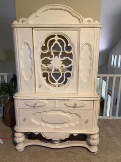 Large White Hutch Cabinet