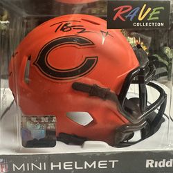 Tyson Bagent Signed Chicago Bears Riddell Rave Speed Mini Helmet Beckett