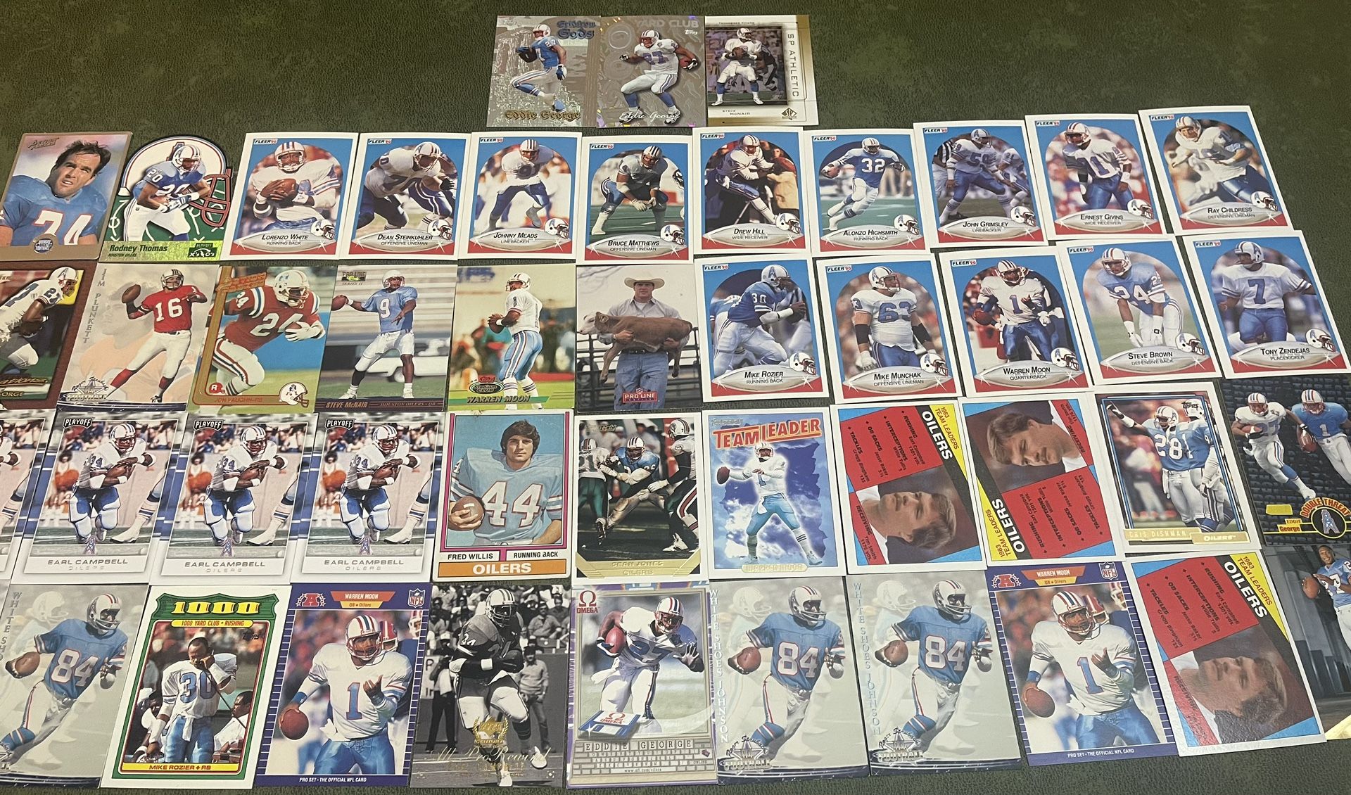 Lot Of 47 Houston Oilers Football Cards