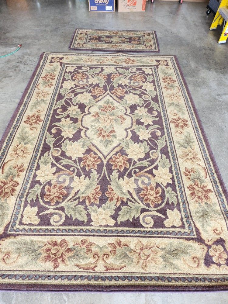Oriental Type Area Rugs (2) Set
