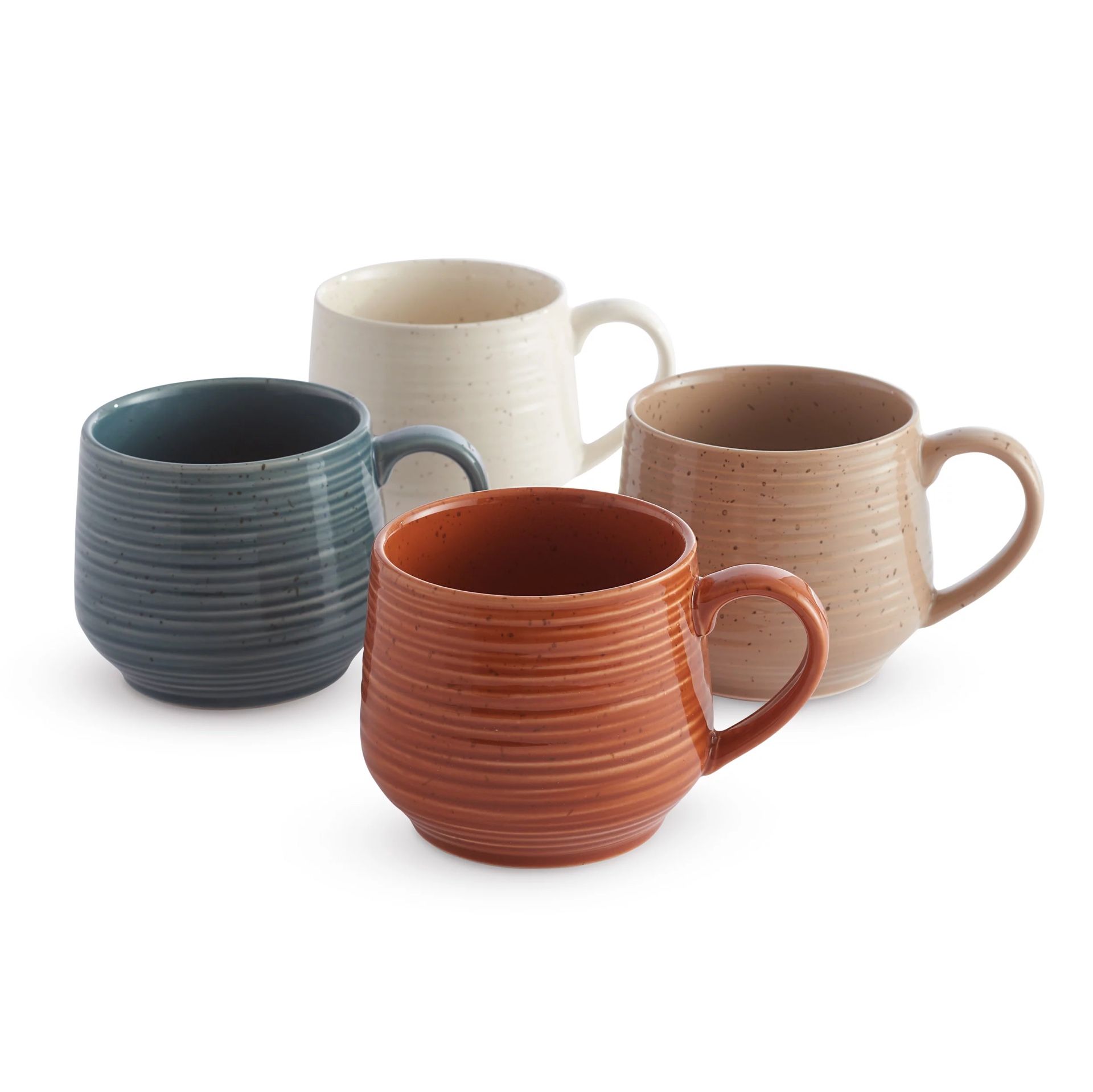 Siterra Painters Palette Mixed Stoneware Mugs, 17 fl oz, Set of 4 Multicolor -