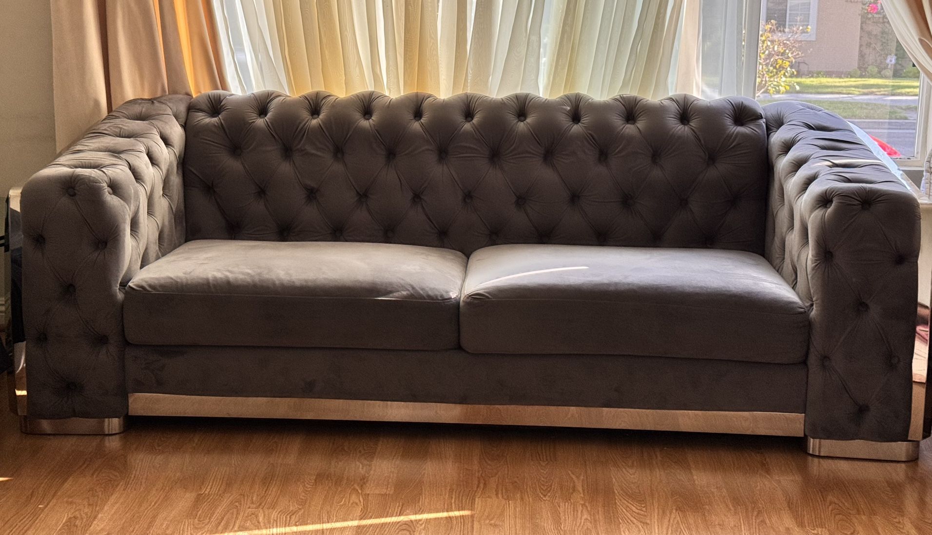 Velvet Sofa with Loveseat