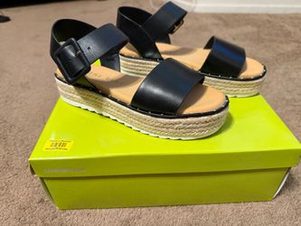 Gianni Bini Black Platform Espadrille Sandals – Size 6.5 – Brand New