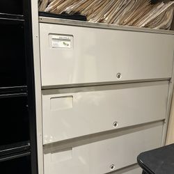 Beige filing cabinet