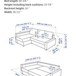 FRIHETEN Sleeper sectional,3 seat w/storage,