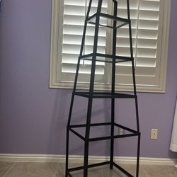 5 Tier Black Metal /Glass Shelves