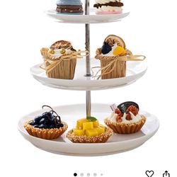 3 TIER PORCELAIN SERVER WITH STAND