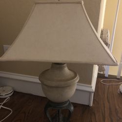 Havey Metal Bronz And Ceramic Antique Table Lamp