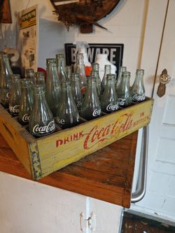 Coca Cola Case With Glass Bottles Vintage