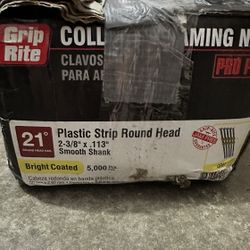 Plastic Strip Round Head 2-3/8" x.113" Smooth Shank