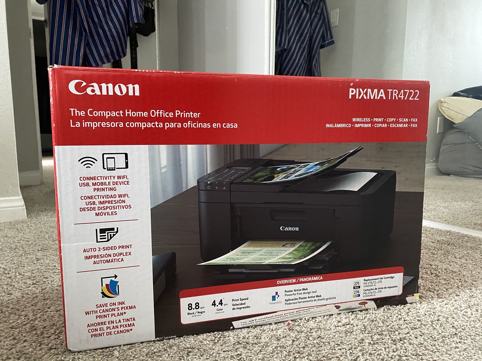 Canon PIXMA TR4722 All-in-One Wireless InkJet Printer with ADF, Mobile Print and Fax