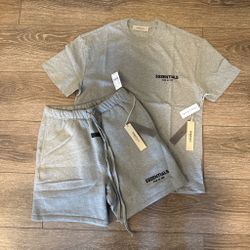 Premium Heather Grey Streetwear T-Shirt & Shorts Set | Size Small | Brand New