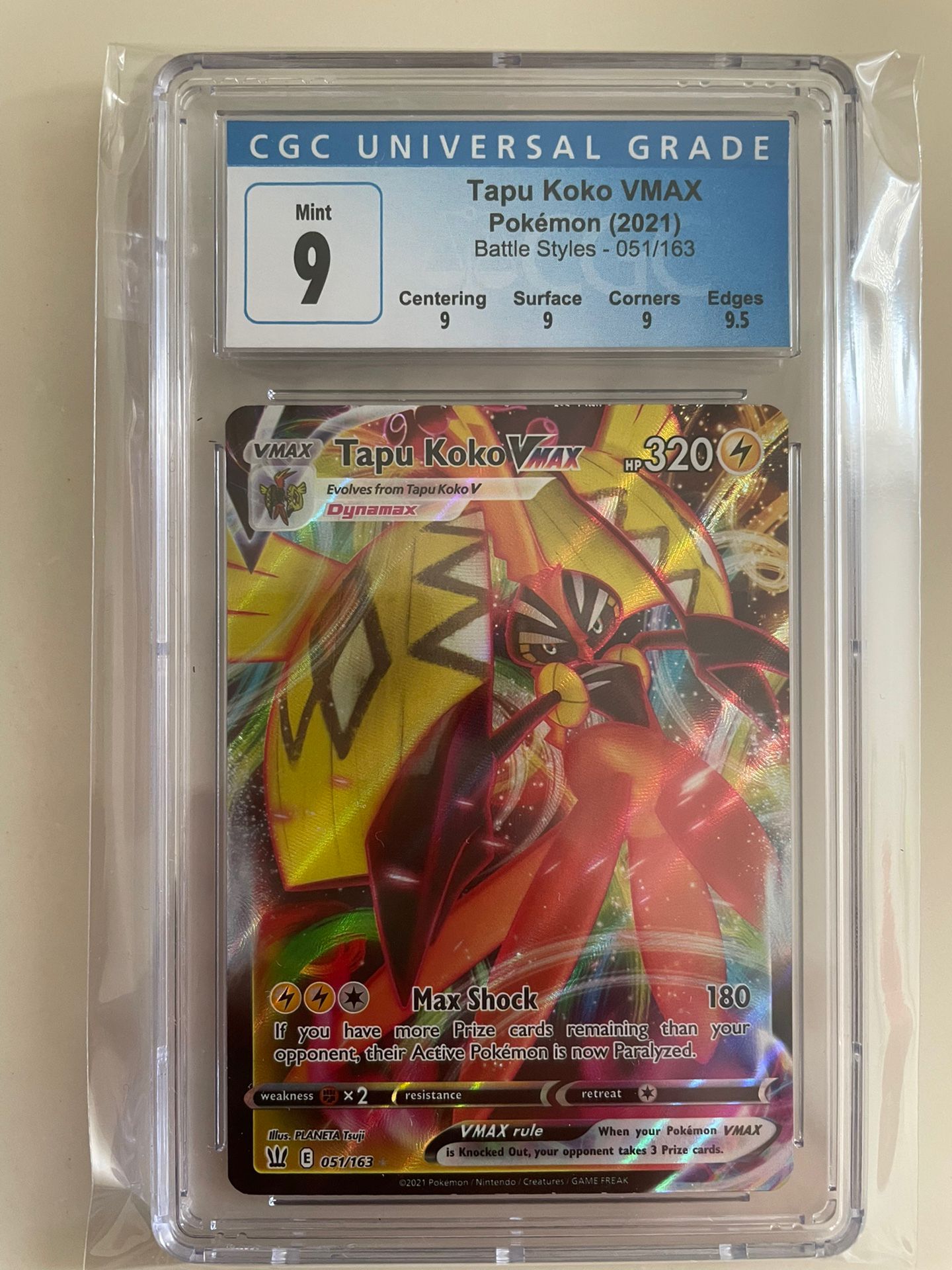 2021 Pokemon Battle Styles 051/163 Full Art Tapu Koko Vmax CGC 9 Mint for  Sale in Stockton, CA - OfferUp