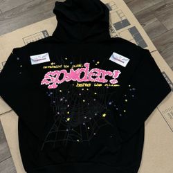 Black And Pink Spider Hoodie Size small 