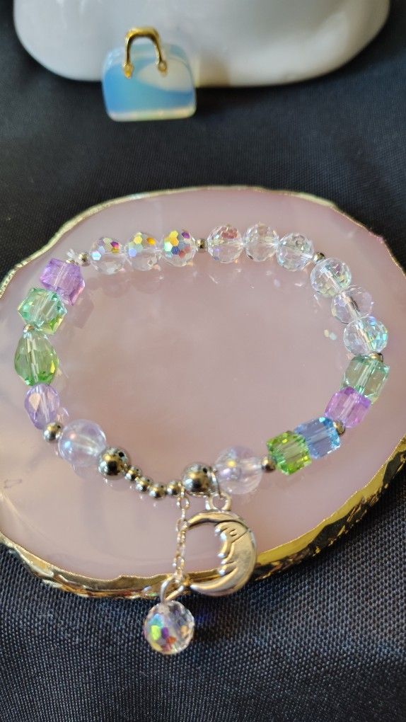 Crystal Beads With Charms Bracelet