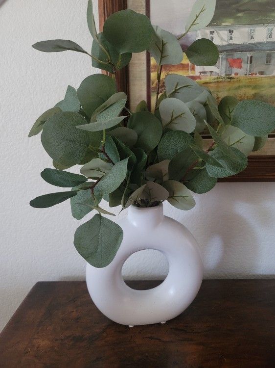 Boho Style Vase And Plant For SALE