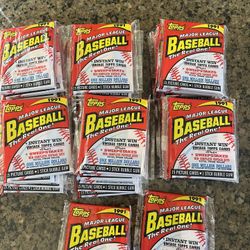 1991 Topps 32 Individual Packages Of Baseball Cards