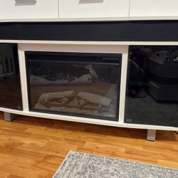 Odesos 72" Modern Electric Fireplace TV Stand with Storage and Cable M