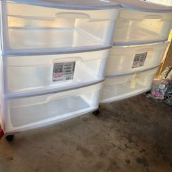 Sterilite 3 Drawer Cart Wide/Large (2 Carts)