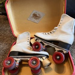 Vintage Roller skates W/ Suitcase