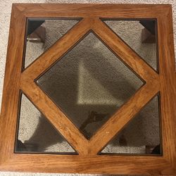 Glass and Wood Coffee Table