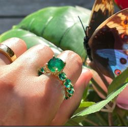 Forest Green 100% Genuine Emerald Ring