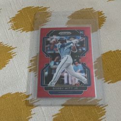 BOBBY WITT JR. ROOKIE /99 2022 Panini PRIZM #33 Red Wave RC Logo